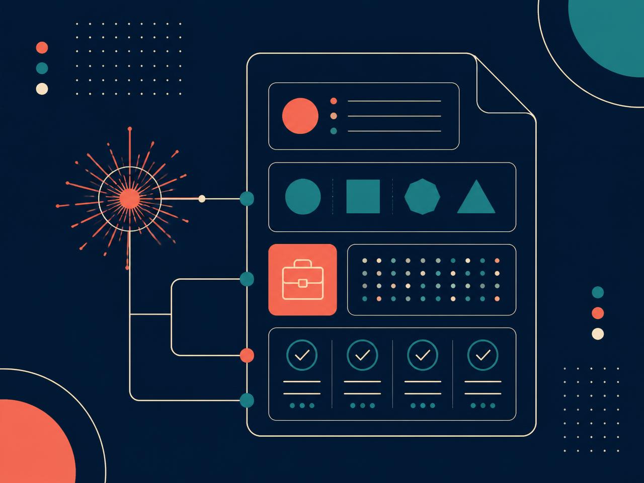 Abstract illustration of a job brief expanding into structured posting modules