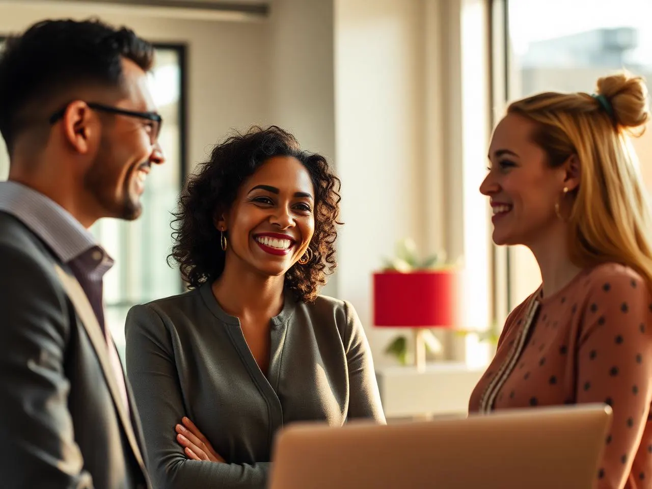 HR leaders in conversation in a modern office