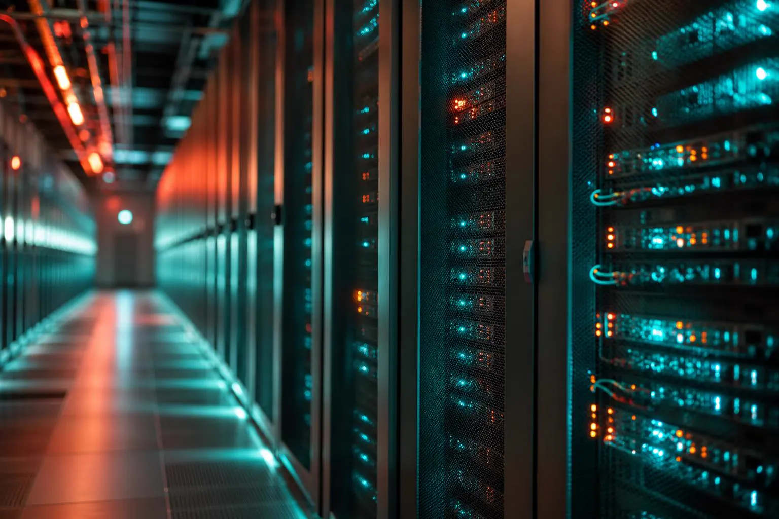 Server racks lit in cool tones, representing dedicated deployment options.